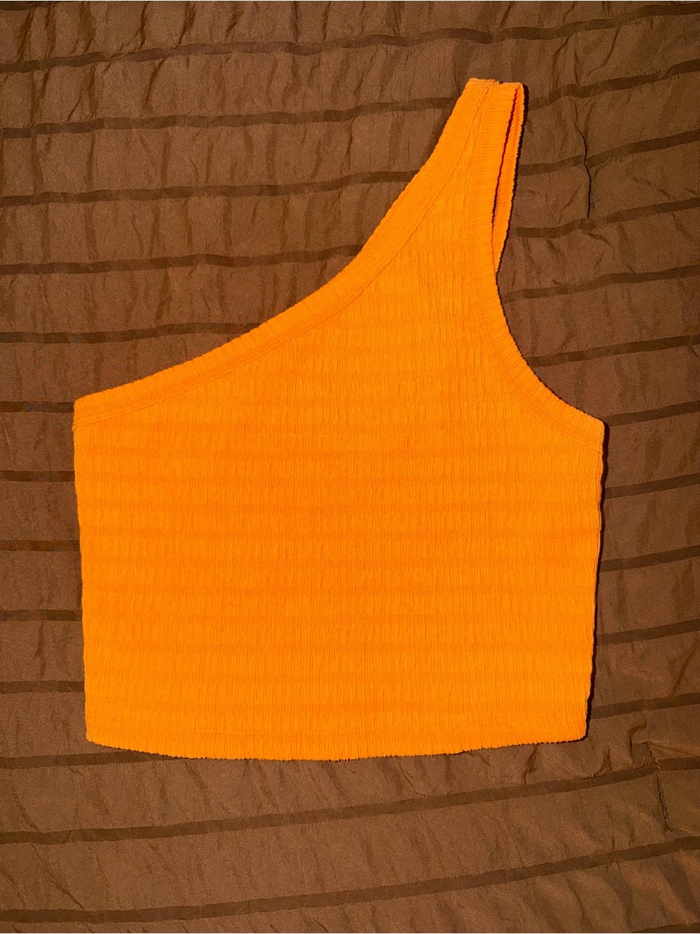 American Eagle Outfitters One-Shoulder Ribbed Tank Top - Orange